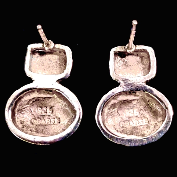 Vintage BARSE 925 Hammered Post Earrings - Picture 2 of 3